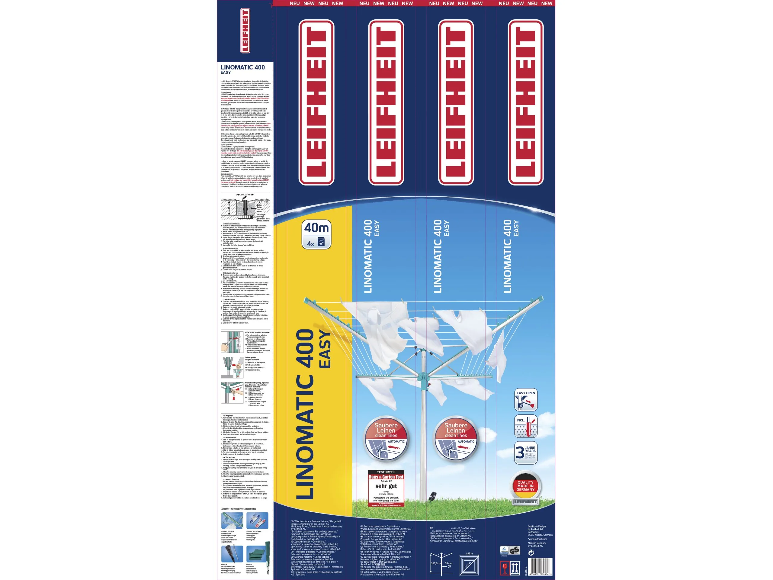 Leifheit Linomatic 400 Easy Paraplytørrestativ 4 Leifheit Linomatic 400 Easy Paraplytørrestativ - Billede 2